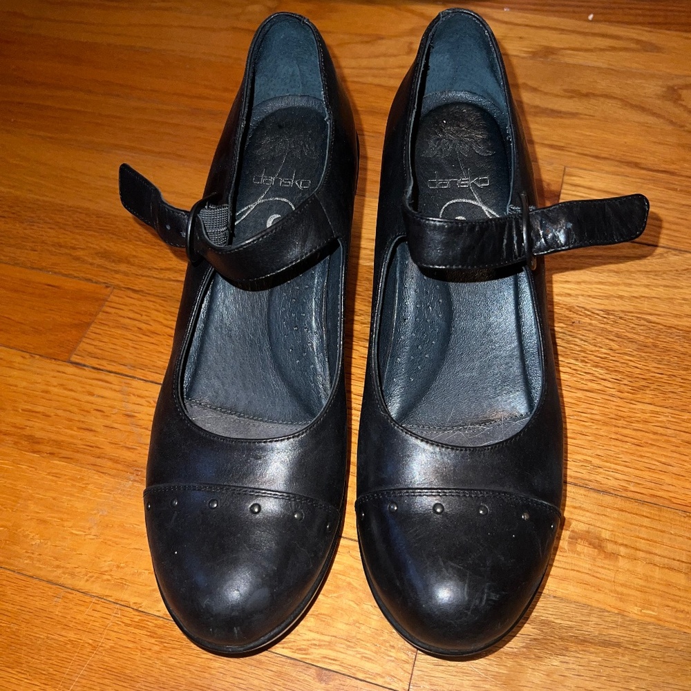 Dansko Black Mary Jane Wedge Shoes - size 41
